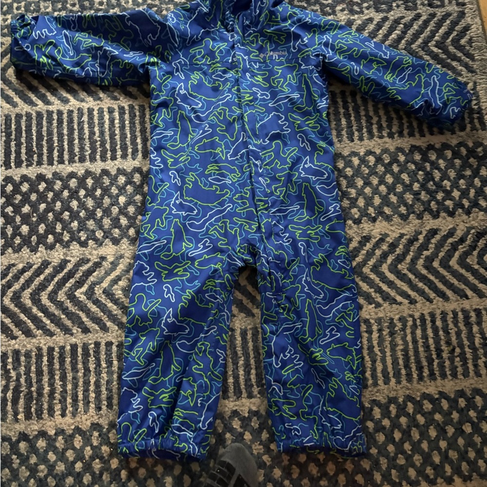 Columbia Blue and Green Kids Raincoat